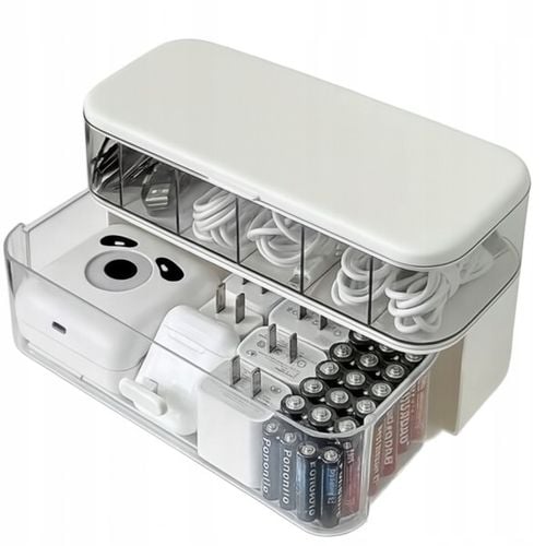 ORGANIZER PUDEŁKO POJEMNIK NA ŁADOWARKI BATERIE SŁUCHAWKI PRZEWODY na Arena.pl