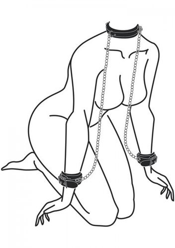 bonded leather collar with hand cuffs na Arena.pl