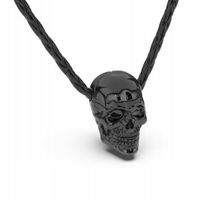 Męski Skórzany Naszyjnik [Skull] Czarny