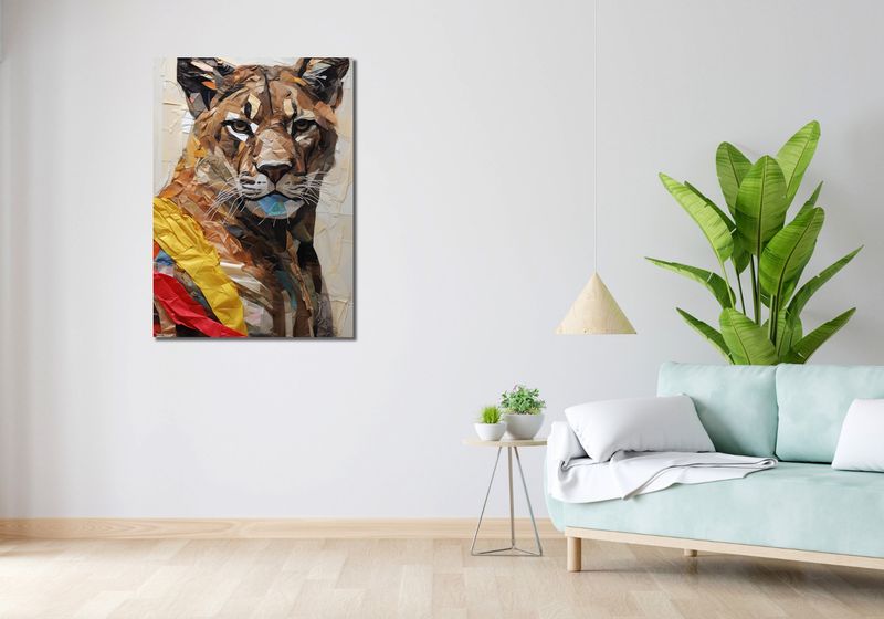 Obraz 70x100cm Papierowy Tygrys zdjęcie 2