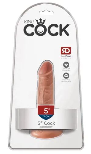 king cock model 13 cm - elastyczny z przyssawką, ciemny kolor na Arena.pl
