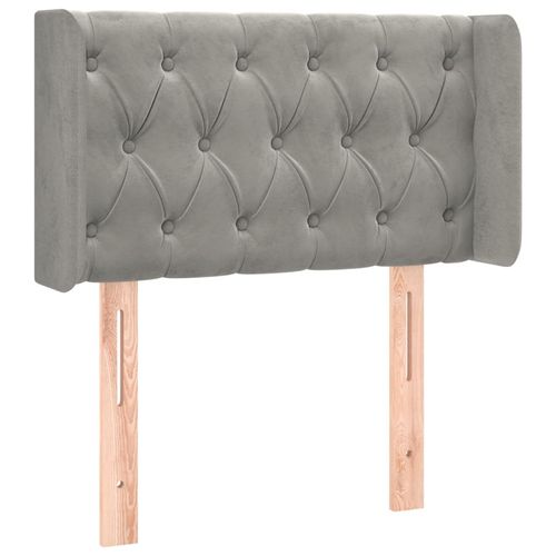 Zagłówek do łóżka z LED, jasnoszary, 83x16x78/88 cm, aksamit na Arena.pl