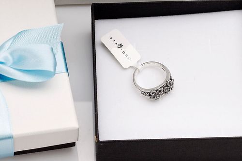 Srebrny pierścionek PDM4114 - Markazyty na Arena.pl