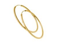 Delikatne pozłacane srebrne kolczyki gładkie koła kółka 4cm polerowane połysk srebro 925 K3014G