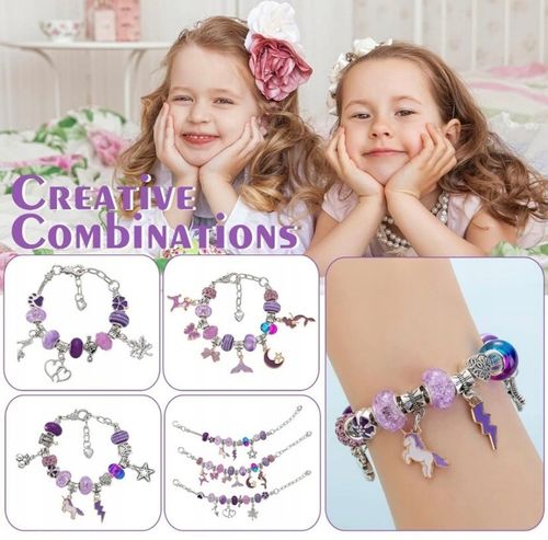 ZESTAW DO ROBIENIA NASZYJNIKÓW BRANSOLETEK KREATYWNY PREZENT DLA DZIECI na Arena.pl