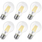 Żarówka LED E27 6W=50W Filament 600lm Ciepła Ozdobna Brak migotania Savineo