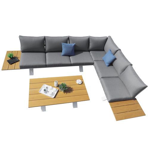 zestaw mebli ogrodowych narożnik sofa stolik komplet na ogród taras leżanka na Arena.pl