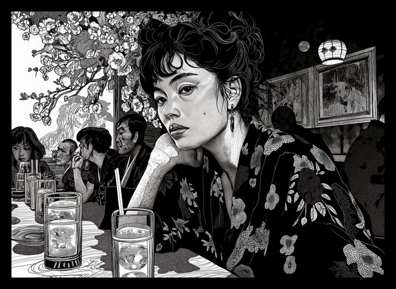 Plakat 35x25cm Czarne Kimono zdjęcie 2