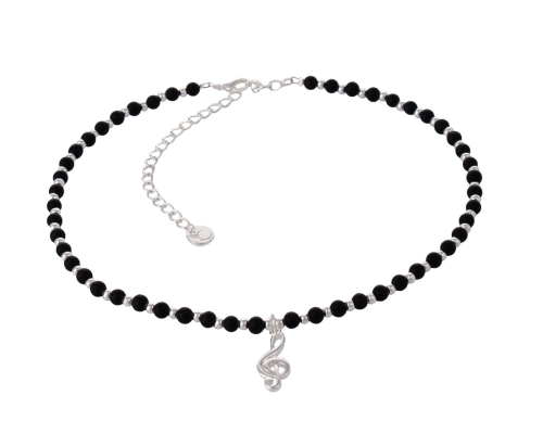 naszyjnik 50 cm z onyksów z kluczem wiolinowym z kolekcji basic aria na Arena.pl