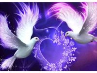 DIAMENCIKOWA SZTUKA  ROMANTYCZNA MOZAIKA Z GOŁĘBIAMI