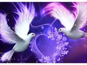 DIAMENCIKOWA SZTUKA  ROMANTYCZNA MOZAIKA Z GOŁĘBIAMI