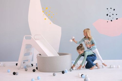 Suchy Basen z Kulkami 90x30 Basen Piankowy Szary Smart 200 piłek MISIOO na Arena.pl