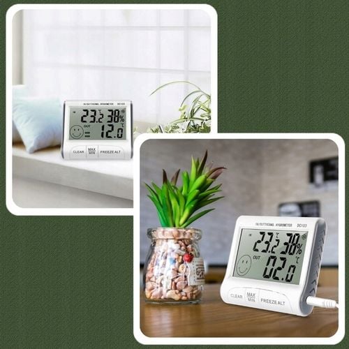 STACJA POGODOWA POGODY TERMOMETR POKOJOWY HIGROMETR CYFROWY Z SONDĄ na Arena.pl