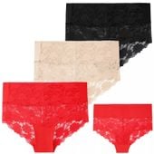 Majtki Figi Damskie Koronkowe Bikini Seksowne Wysoki Stan 3-szt. MORAJ 3XL