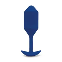 b-vibe vibrating snug plug 4 navy - wibrująca anatomiczna wtyczka 15 cm