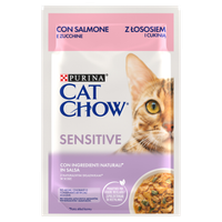 Purina Cat Chow Sensitive Karma Z Łososiem I Cukinią W Sosie 85g