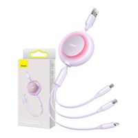 Kabel USB 3w1 Baseus Bright Mirror 2 3.5A DO Lightning, microUSB i USB-C Fi