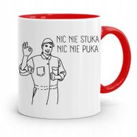 Kubek Czerwony Mechanika Nic Nie Stuka Nie Puka Z Nadrukiem Ze Zdjęciem