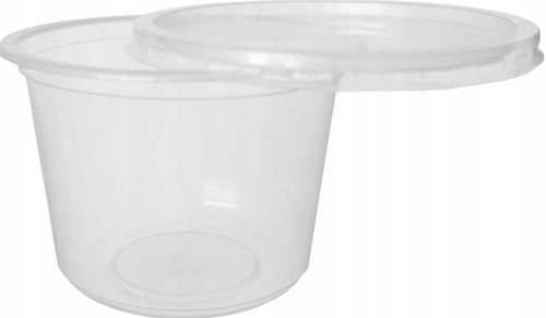 Pojemnik PP do sałatek surówek dań gorących 450ml z wieczkiem okrągły 50szt na Arena.pl