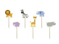 Pikery do babeczek Safari kształty, 6 szt.
