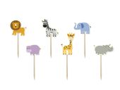 Pikery do babeczek Safari kształty, 6 szt.