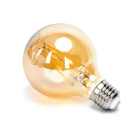 Żarówka LED Filament Bursztynowa G80 E27 8W 2200K ciepła do salonu energoszczędna