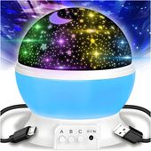 tg56632-3 lampka nocna projektor gwiazd nieba obrotowa 360 niebieska