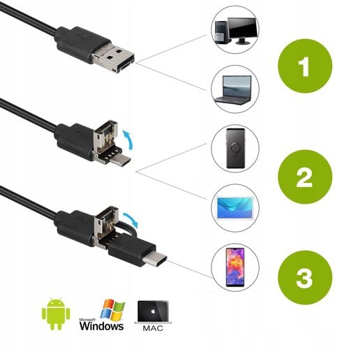 ENDOSKOP Kamera szpiegowska FHD 1080 ANDROID USB-C na Arena.pl