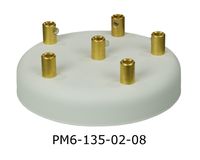 Podsufitka metalowa 6 otworów 135mm kolor biały + mosiądz