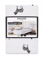 SMUKEE Prześcieradło bawełniane z gumką Jersey 160 x 200 x 25 w Zebry