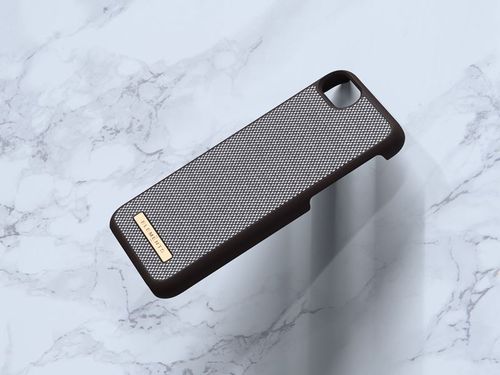 Materiałowe etui iPhone SE 2020 8 7 (Dark Brown Pattern 1) na Arena.pl