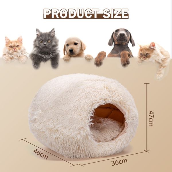 Domek dla kota biały okrągły 46cm*47cm*36cm zdjęcie 7