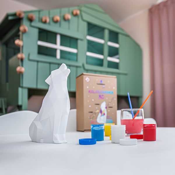 Kolorowanka 3D Figurka gipsowa Wilk Malowanka zdjęcie 6