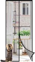 Moskitiera Magnetyczna na Drzwi Balkonowe 110x220 cm Czarna Wytrzymała