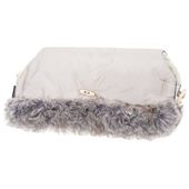 Mufka do wózka, wodoodporna rękawica z futerkiem beżowa