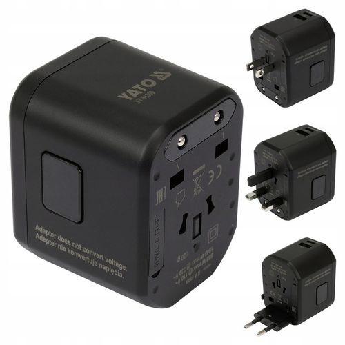 Adapter podróżny USA UK EU z szybką ładowarką YATO YT-81300 USB USB-C na Arena.pl