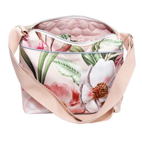 Torebka Na Ramię z Motywem Kwiatów i Beżową Ekoskórą – Handmade na Arena.pl