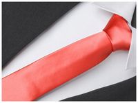 GŁADKI Jednokolorowy Krawat 7cm Męski KORALOWY R26