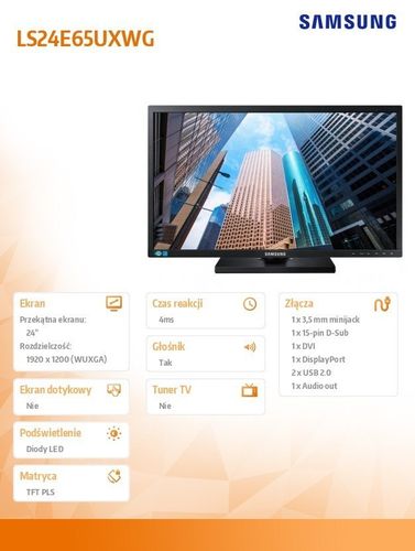 Monitor Samsung 24'' S24E65UXWG na Arena.pl