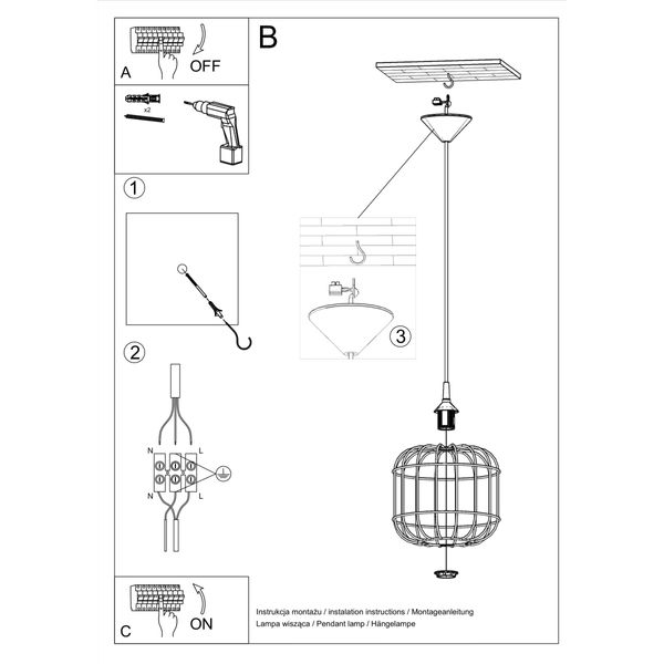 Lampa wisząca CELTA czarna zdjęcie 5