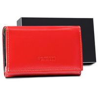 Duży portfel damski z bydlęcej skóry naturalnej