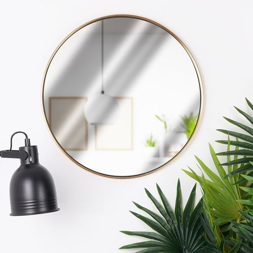 Lustro ścienne złote okrągłe 40 cm na Arena.pl