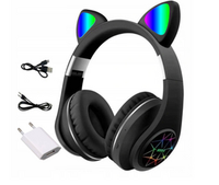 Bezprzewodowe słuchawki Bluetooth Kocie uszy z podświetleniem LED RGB