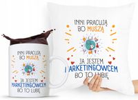 Dla Marketingowca Zestaw Poduszka + Kubek Prezent Z Nadrukiem Ze Zdjęciem
