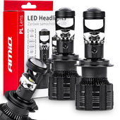ŻARÓWKI LED H7 AMIO PL LENS SOCZEWKA 6000K 3800LM CANBUS E9 R10