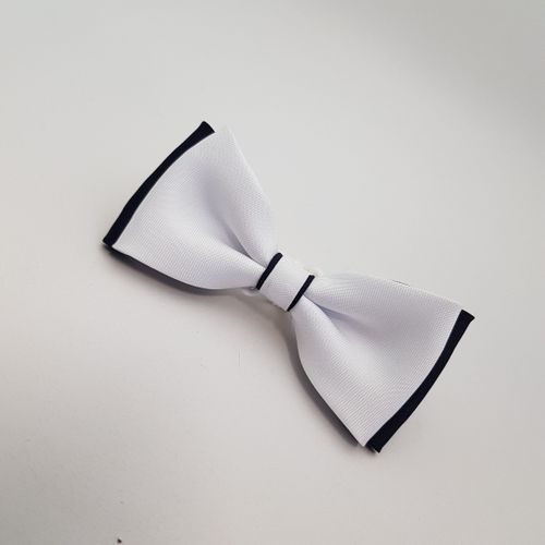 KOMUNIJNA MUSZKA BIAŁO GRANATOWA MUCHA Z BIAŁĄ POSZETKĄ na Arena.pl