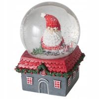 KULA ŚNIEŻNA Z DOMKIEM POLYRESIN Ø10 CM WYSOKOŚĆ 14 4 CM MIKOŁAJ