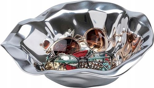 KARE Design dekoracyjna miska Jade srebro okrągła 30 na Arena.pl