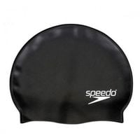 SPEEDO CZEPEK JUNIOR SILIKONOWY PLAIN FLAT SILICONE CAP BLACK 68-709931959