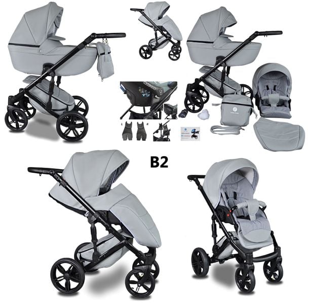 WÓZEK DZIECIĘCY BeRco 2w1 + Adaptery Maxi Cosi Cybex Aton X-Lander zdjęcie 10